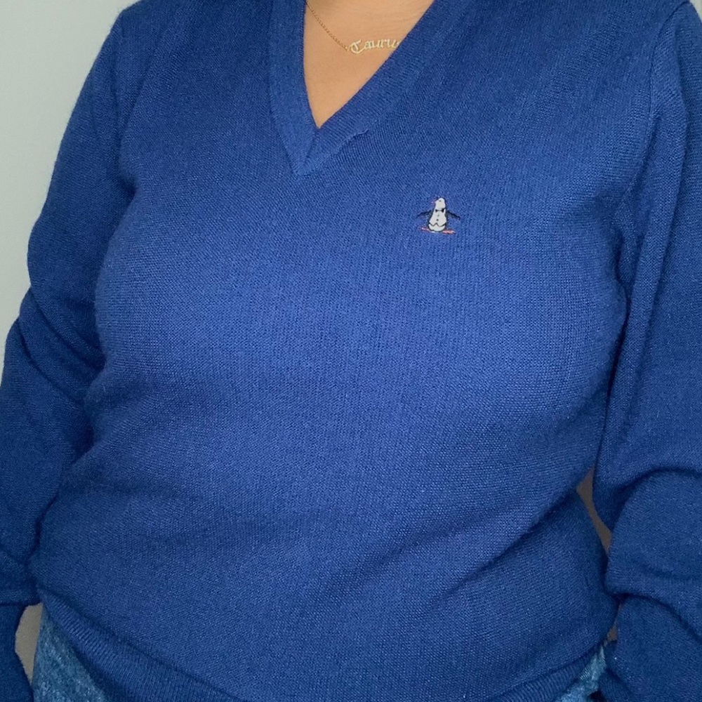 Blue penguin sweater